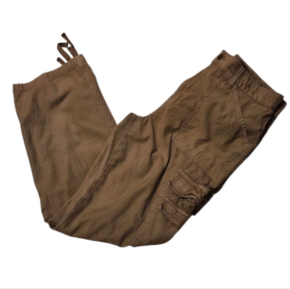 Madewell Garment-Dyed Brown Low-Slung Straight Cargo Pants in Rustic Wood sz 29 - Picture 4 of 14